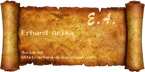Erhard Arika névjegykártya